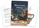 Mon cocon d’hiver : la couverture et deux pages intérieures